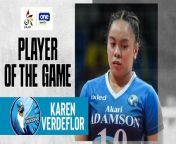UAAP Player of the Game Highlights: Karen Verdeflor keeps Adamson alive from xxx keeps