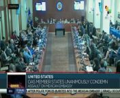The Permanent Council of the Organization of American States (OAS) met this Tuesday, April 9, 2024, in Washington to discuss the diplomatic conflict between Ecuador and Mexico and unanimously rejected Ecuador&#39;s invasion of the Mexican embassy in that country. teleSUR&#60;br/&#62;