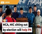 Bersatu president Muhyiddin Yassin says it is better for the two Barisan Nasional parties to support Perikatan Nasional instead, in the by-election.&#60;br/&#62;&#60;br/&#62;&#60;br/&#62;Read More: https://www.freemalaysiatoday.com/category/nation/2024/04/21/mca-mics-decision-to-sit-out-kkb-by-election-will-help-pn-says-muhyiddin/&#60;br/&#62;&#60;br/&#62;Laporan Lanjut: https://www.freemalaysiatoday.com/category/bahasa/tempatan/2024/04/21/lebih-baik-sokong-pn-muhyiddin-beritahu-mca-mic/&#60;br/&#62;&#60;br/&#62;Free Malaysia Today is an independent, bi-lingual news portal with a focus on Malaysian current affairs.&#60;br/&#62;&#60;br/&#62;Subscribe to our channel - http://bit.ly/2Qo08ry&#60;br/&#62;------------------------------------------------------------------------------------------------------------------------------------------------------&#60;br/&#62;Check us out at https://www.freemalaysiatoday.com&#60;br/&#62;Follow FMT on Facebook: https://bit.ly/49JJoo5&#60;br/&#62;Follow FMT on Dailymotion: https://bit.ly/2WGITHM&#60;br/&#62;Follow FMT on X: https://bit.ly/48zARSW &#60;br/&#62;Follow FMT on Instagram: https://bit.ly/48Cq76h&#60;br/&#62;Follow FMT on TikTok : https://bit.ly/3uKuQFp&#60;br/&#62;Follow FMT Berita on TikTok: https://bit.ly/48vpnQG &#60;br/&#62;Follow FMT Telegram - https://bit.ly/42VyzMX&#60;br/&#62;Follow FMT LinkedIn - https://bit.ly/42YytEb&#60;br/&#62;Follow FMT Lifestyle on Instagram: https://bit.ly/42WrsUj&#60;br/&#62;Follow FMT on WhatsApp: https://bit.ly/49GMbxW &#60;br/&#62;------------------------------------------------------------------------------------------------------------------------------------------------------&#60;br/&#62;Download FMT News App:&#60;br/&#62;Google Play – http://bit.ly/2YSuV46&#60;br/&#62;App Store – https://apple.co/2HNH7gZ&#60;br/&#62;Huawei AppGallery - https://bit.ly/2D2OpNP&#60;br/&#62;&#60;br/&#62;#FMTNews #MuhyiddinYassin #PerikatanNasional #MCA #MIC #KKB #StatePoll