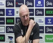 Everton boss Sean Dyche reacts to his side easing their relegation fears with a 2-0 win over Nottingham Forest in the Premier League&#60;br/&#62;Goodison Park, Liverpool, UK