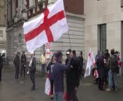 Supporters of Tommy Robinson gathered outside Westminster Magistrates Court.Source: PA