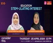 In recent years, Malaysian educators and policymakers have expressed growing concern over the declining enrolment in STEM disciplines-crucial fields that underpin innovation and economic growth. What are the root causes behind this decline in academic interest, and are there potential strategies for revitalising interest in STEM education? On this episode of #ConsiderThis Melisa Idris speaks to Dr Mazidatulakmam Miskam, Senior Lecturer at USM’s School of Chemical Sciences.