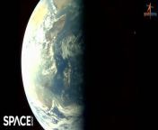 A camera aboard India’s Aditya-L1 spacecraft captured the Earth and moon. The spacecraft launched atop a PSLV rocket. &#60;br/&#62;&#60;br/&#62;Credit: Space.com &#124; footage courtesy: ISRO &#124; edited by Space.com&#39;s Steve Spaleta