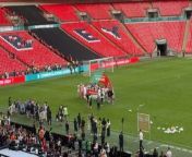 Gateshead celebrate their FA Trophy Final win over Solihull Moors from susmita sen fa