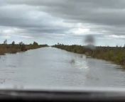The Barkly Highway is flooded after Ex-Tropical Cyclone Megan dumped lots of rain in the area. Video by Threeways Roadhouse.