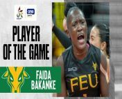 Rookie Faida Bakanke delivers a strong outing for FEU as the Lady Tamaraws beat the Adamson Lady Falcons to snap a two-game skid in UAAP Season 86.