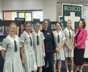 WATCH: The Duchess of York Sarah Ferguson chats with St John Bosco College students.