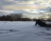 This woman was walking down the snow when she slipped and fell. Despite the fall, she quickly stood up, laughing at herself.&#60;br/&#62;&#60;br/&#62;The underlying music rights are not available for license. For use of the video with the track(s) contained therein, please contact the music publisher(s) or relevant rightsholder(s).