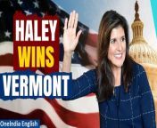 Watch as Nikki Haley, 52, secures a surprising win against former President Trump in the Vermont Republican Primary, leading with 49.9% of the vote compared to Trump&#39;s 45.8%, according to US media outlets. Stay updated with the latest developments in the US presidential primaries. &#60;br/&#62; &#60;br/&#62; &#60;br/&#62;#NikkiHaley #USNews #USPresidentialElections #VermontRepublicanPrimary #Vermont #HaleyWinsVermont #SuperTuesday #DonaldTrump #UnitedStates #OneindiaNews&#60;br/&#62;~HT.178~PR.274~GR.125~