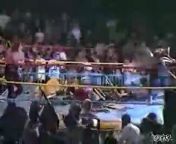 A wrestler asks the audience to throw him a folding a chair and just about every fan in attendance decided to comply with the request.