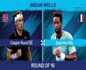 Casper Ruud fought back from a set down to beat Gael Monfils to reach the quarter-finals at Indian Wells