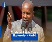 Interior CS Kithure Kindiki said that the government will deal with vandalism as it deals with terrorists. https://shorturl.at/BCL14