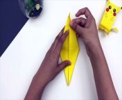 How to Make Origami Paper Pikachu - Paper Pikachu Craft - Paper Craft&#60;br/&#62;#papercraft #origami #craft@craftycart.
