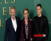 https://www.maximotv.com &#60;br/&#62;B-roll footage: Sam Neill, Annette Bening, Jake Lacy, Conor Merrigan-Turner, Georgia Flood, Essie Randles, showrunner Melanie Marnich on the green carpet at Peacock&#39;s new series &#39;Apples Never Fall&#39; premiere on Tuesday, March 12, 2024, at the Academy Museum of Motion Pictures in Los Angeles, California, USA. This video is only available for editorial use in all media and worldwide. To ensure compliance and proper licensing of this video, please contact us. ©MaximoTV