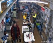 CCTV shows the moment three men walk out of a family-run hardware store with arms full of expensive power tools.&#60;br/&#62;&#60;br/&#62;The shop owner has shared the footage in the hope it will shame the thieves into coming forward.&#60;br/&#62;&#60;br/&#62;