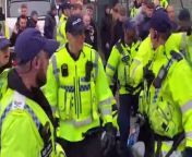 Footage of Police arresting Blackpool fans on the Pagefield industrial estate after Wigan Athletic&#39;s victory over the Seasiders at the DW Stadium on Saturday.There has been criticism that the officers were heavy-handed.