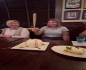 This woman was served a dessert, the breaking ball which was supposed to be broken open with the bat provided to her by the restaurant. However, after successfully hitting the ball a little with the first hit, she gained confidence and swung harder to break the ball further. But she accidentally hit the plate and broke it.&#60;br/&#62;&#60;br/&#62;The underlying music rights are not available for license. For use of the video with the track(s) contained therein, please contact the music publisher(s) or relevant rightsholder(s).