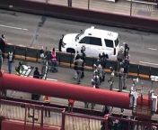 Pro-Palestinian demonstrators shut down both directions of the Golden Gate Bridge Monday and stalled a 17-mile (27-kilometer) stretch of Interstate 880 in Oakland.