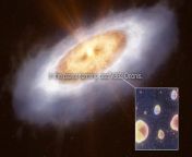 Gaseous water has been detected in the planet-forming disk surrounding the star V883 Orionis (ALMA) using the Atacama Large Millimeter/submillimeter Array. The discovery &#92;