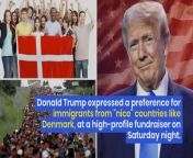 The former President of the United States, Donald Trump, voiced his dissatisfaction with the current immigration situation, expressing a preference for immigrants from “nice” countries like Denmark, at a high-profile fundraiser on Saturday night.&#60;br/&#62;&#60;br/&#62;What Happened: The fundraiser was held at a mansion in Palm Beach, Fla., owned by billionaire financier John Paulson. During a 45-minute presentation to a wealthy audience, Trump discussed the ongoing immigration crisis at the Southern border, reported The New York Times.