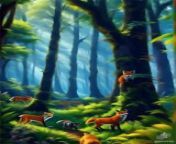 animation of a forest with animals