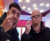 A dad and son tried &#39;London&#39;s hottest curry&#39; - so spicy diners have &#39;hallucinated and been rushed to hospital&#39; - and survived by downing a pint of milk.&#60;br/&#62;&#60;br/&#62;Callum Ryan, 23, went to Aladin in Brick Lane, London, with his dad Darren Ryan, 55, to try the legendry dish.&#60;br/&#62;&#60;br/&#62;The pair ordered the phall - reportedly the &#39;hottest curry in London&#39; - and said the waiter asked &#39;are you sure?&#39;.&#60;br/&#62;&#60;br/&#62;Reports online say the £10.95 dish &#92;