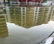 Flooded street in Al Barsha 1 from mohamed al hady