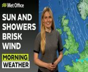 A milder start, patchy rain and showers in the south. Elsewhere mostly dry with plenty of sunshine in the north. Clearing overnight and colder with a patchy frost possible in the west. – This is the Met Office UK Weather forecast for the morning of 19/04/24. Bringing you today’s weather forecast is Kathryn Chalk.