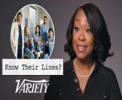 Writer and producer, Shonda Rhimes, guesses lines from some of her hit television shows and movies including, &#39;Grey&#39;s Anatomy,&#39; &#39;Scandal,&#39; &#39;Queen Charlotte,&#39; &#39;The Princess Diaries 2,&#39; and &#39;Private Practice.&#39;