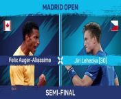 Felix Auger-Aliassime progressed to his first ATP 1000 final at Madrid after Jiri Lehecka was forced to retire