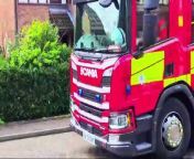 Crews tackle van fire in Peterborough street from van open s
