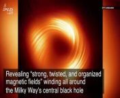 At the center of the Milky Way, our galaxy, there is a supermassive black hole named Sagittarius A*. Just a few years ago astronomers captured the first photo of it and it looks like this, but now researchers have taken another look. This time taking a snapshot of the black hole’s magnetic field lines and the results could change the way we consider black holes.
