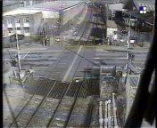 CCTV captured the moment when an impatient driver zig-zagged through the gates of a level crossing.