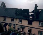 House fire in Looe from breckie hill