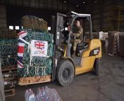 The Royal Air Force airdropped over 10 tonnes of food supplies into Gaza for the first time on Monday, as part of international efforts to provide life-saving assistance to civilians. The aid, which consists of water, rice, cooking oil, flour, tinned goods and baby formula, will support the people of Gaza. Report by Covellm. Like us on Facebook at http://www.facebook.com/itn and follow us on Twitter at http://twitter.com/itn