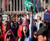Thousands of pro-Palestine protesters marched through central London during a demonstration calling for a permanent ceasefire in Gaza.Activists marching could be heard chanting &#92;